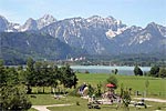 Brunnen Campground near Fusse, with the Alps in the Background